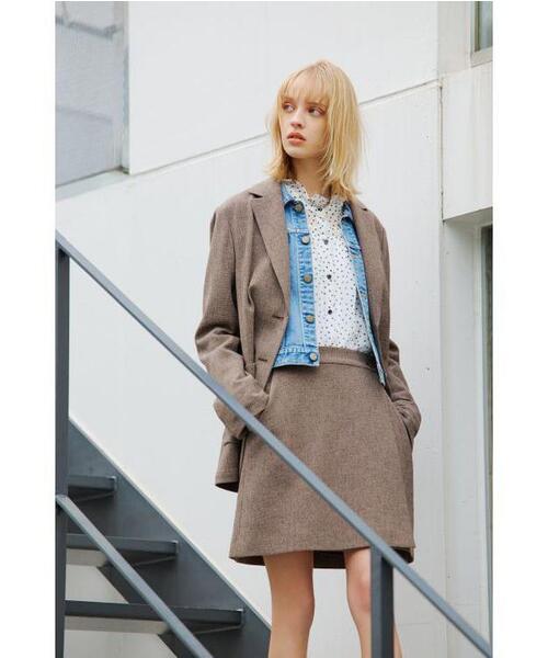 To b. by agnes b.（トゥービーバイアニエスベー）の「ミックスツイード ラップスカート（スカート・レディース・ベージュ・40/38/36）」の8枚目の写真