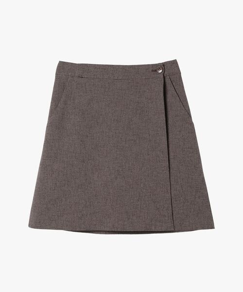 To b. by agnes b.（トゥービーバイアニエスベー）の「ミックスツイード ラップスカート（スカート・レディース・ベージュ・40/38/36）」の2枚目の写真