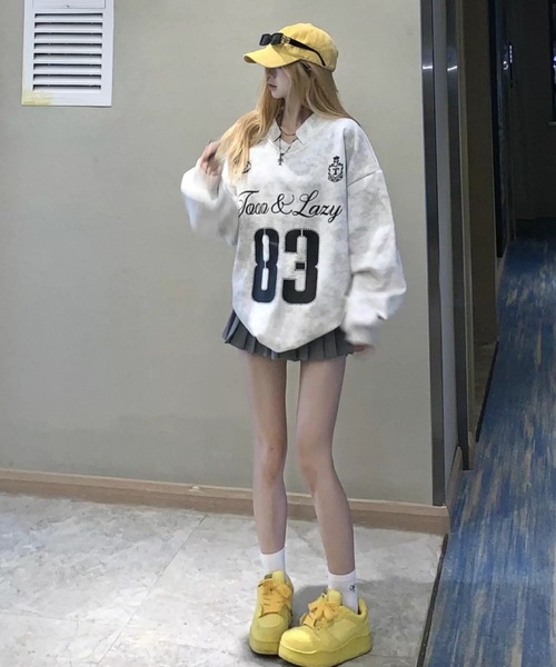 FUNdaysion(ファンデイション)の「プリントルーズスウェット(Tシャツ/カットソー・レディース・ライトグレー・M)」の11枚目の写真