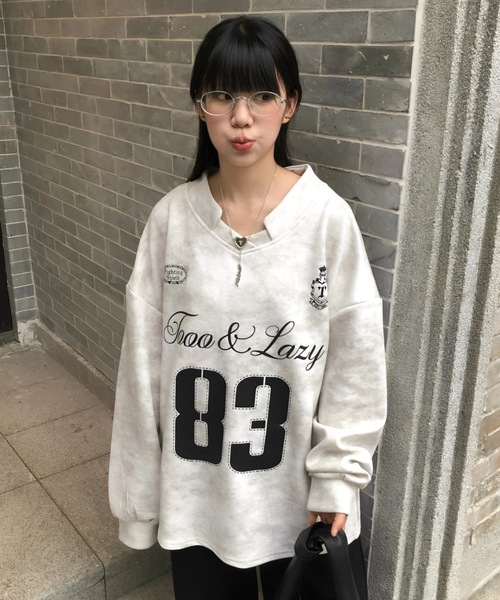 FUNdaysion(ファンデイション)の「プリントルーズスウェット(Tシャツ/カットソー・レディース・ライトグレー・M)」の7枚目の写真