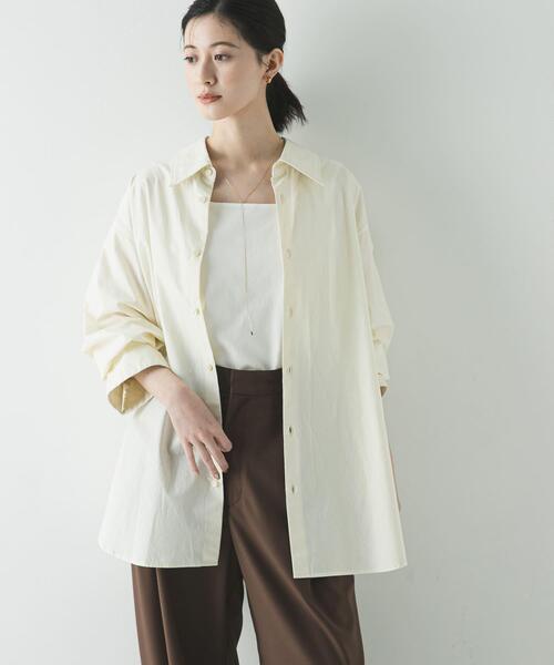 URBAN RESEARCH(アーバンリサーチ)の「ガーメントダイコットンオーバーシャツ(シャツ/ブラウス・レディース・ブルー系その他/ピンク/ホワイト系その他・FREE)」の6枚目の写真