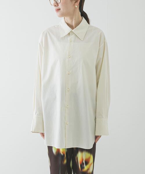 URBAN RESEARCH（アーバンリサーチ）の「ガーメントダイコットンオーバーシャツ（シャツ/ブラウス・レディース・ブルー系その他/ピンク/ホワイト系その他・FREE）」の5枚目の写真