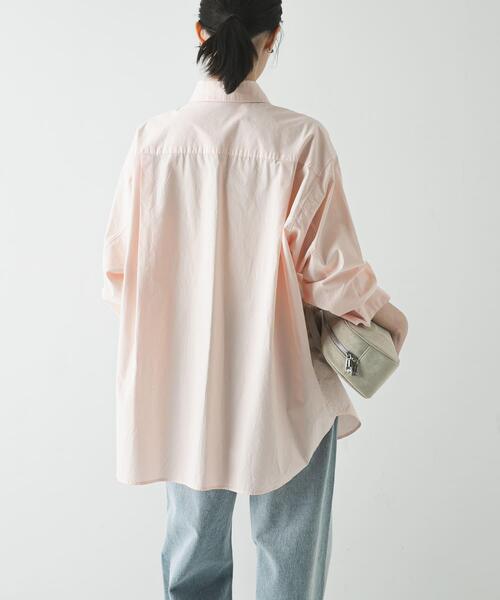 URBAN RESEARCH（アーバンリサーチ）の「ガーメントダイコットンオーバーシャツ（シャツ/ブラウス・レディース・ブルー系その他/ピンク/ホワイト系その他・FREE）」の12枚目の写真