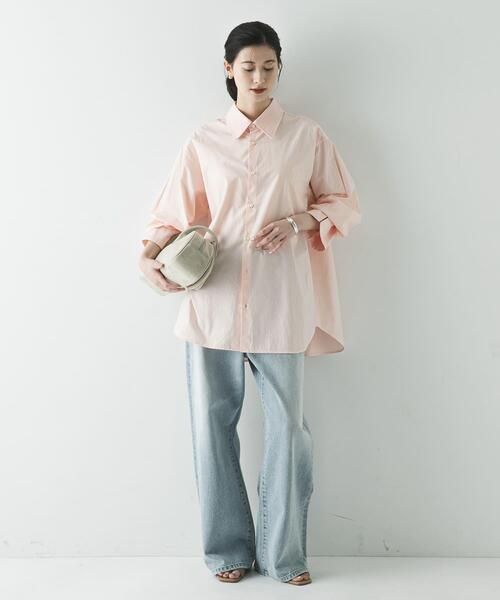 URBAN RESEARCH（アーバンリサーチ）の「ガーメントダイコットンオーバーシャツ（シャツ/ブラウス・レディース・ブルー系その他/ピンク/ホワイト系その他・FREE）」の16枚目の写真