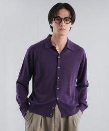 Adoon plain（アドーンプレーン）の「SILVER PLATE DETAIL KNIT PORO CARDIGAN / シルバープレートメリノウールニットポロカーディガン（カーディガン/ボレロ）」