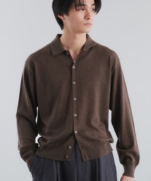 Adoon plain（アドーンプレーン）の「SILVER PLATE DETAIL KNIT PORO CARDIGAN / シルバープレートメリノウールニットポロカーディガン（カーディガン/ボレロ）」