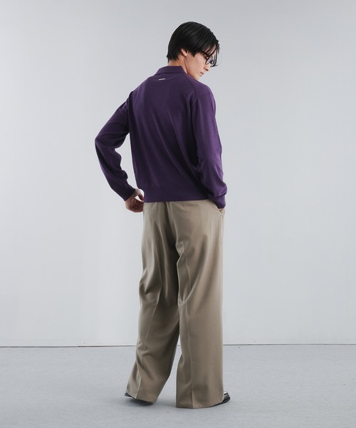 Adoon plain(アドーンプレーン)の「SILVER PLATE DETAIL KNIT PORO CARDIGAN / シルバープレートメリノウールニットポロカーディガン(カーディガン/ボレロ・メンズ・ブラウン/チャコールグレー/ベージュ/パープル・MEDIUM/LARGE)」の21枚目の写真