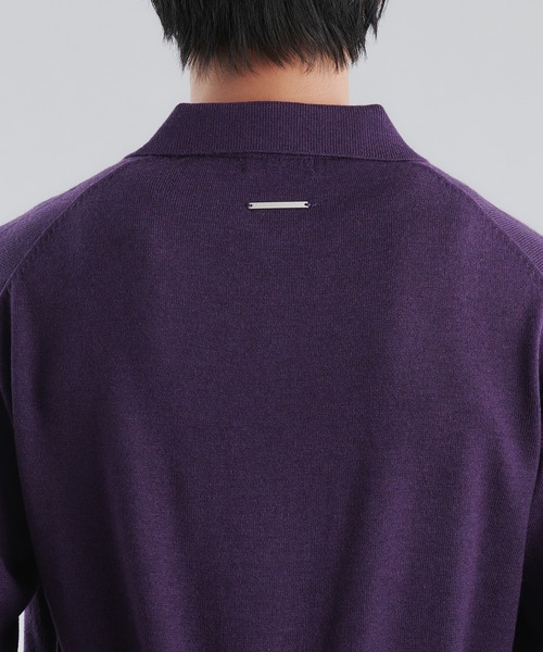 Adoon plain(アドーンプレーン)の「SILVER PLATE DETAIL KNIT PORO CARDIGAN / シルバープレートメリノウールニットポロカーディガン(カーディガン/ボレロ・メンズ・ブラウン/チャコールグレー/ベージュ/パープル・MEDIUM/LARGE)」の14枚目の写真