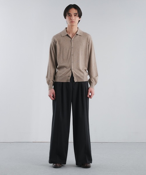 Adoon plain(アドーンプレーン)の「SILVER PLATE DETAIL KNIT PORO CARDIGAN / シルバープレートメリノウールニットポロカーディガン(カーディガン/ボレロ・メンズ・ブラウン/チャコールグレー/ベージュ/パープル・MEDIUM/LARGE)」の22枚目の写真