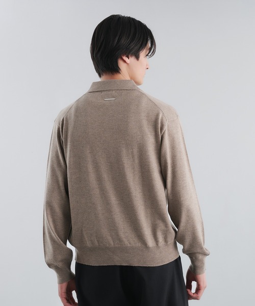 Adoon plain（アドーンプレーン）の「SILVER PLATE DETAIL KNIT PORO CARDIGAN / シルバープレートメリノウールニットポロカーディガン（カーディガン/ボレロ・メンズ・ブラウン/チャコールグレー/ベージュ/パープル・MEDIUM/LARGE）」の14枚目の写真