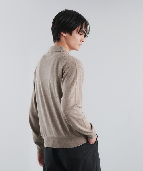 Adoon plain（アドーンプレーン）の「SILVER PLATE DETAIL KNIT PORO CARDIGAN / シルバープレートメリノウールニットポロカーディガン（カーディガン/ボレロ・メンズ・ブラウン/チャコールグレー/ベージュ/パープル・MEDIUM/LARGE）」の15枚目の写真