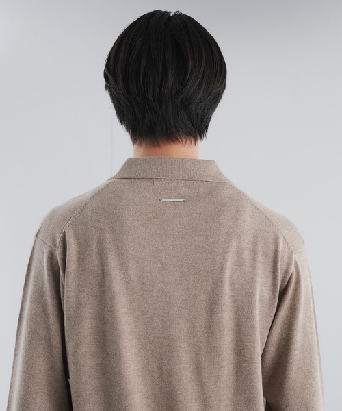 Adoon plain（アドーンプレーン）の「SILVER PLATE DETAIL KNIT PORO CARDIGAN / シルバープレートメリノウールニットポロカーディガン（カーディガン/ボレロ・メンズ・ブラウン/チャコールグレー/ベージュ/パープル・MEDIUM/LARGE）」の19枚目の写真