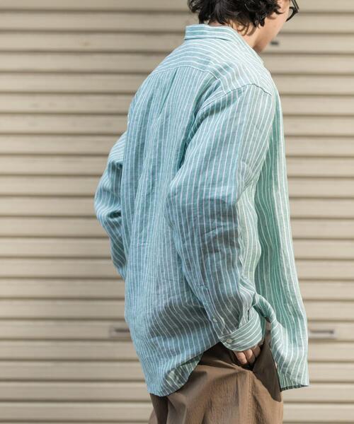 FORK&SPOON(フォークアンドスプーン)の「FORK&SPOON フレンチリネンロングスリーブシャツ(シャツ/ブラウス・メンズ・イエロー系その他/グリーン系その他・4/5)」の4枚目の写真