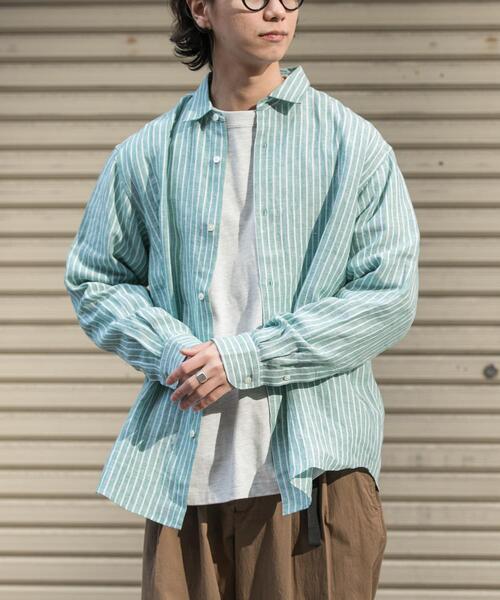 FORK&SPOON(フォークアンドスプーン)の「FORK&SPOON フレンチリネンロングスリーブシャツ(シャツ/ブラウス・メンズ・イエロー系その他/グリーン系その他・4/5)」の8枚目の写真