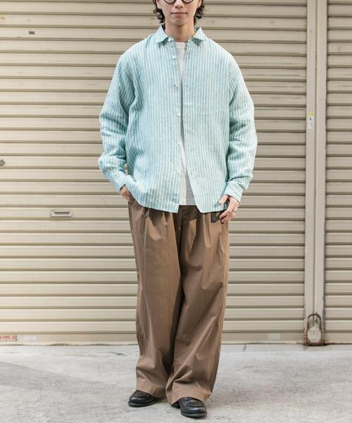 FORK&SPOON(フォークアンドスプーン)の「FORK&SPOON フレンチリネンロングスリーブシャツ(シャツ/ブラウス・メンズ・イエロー系その他/グリーン系その他・4/5)」の9枚目の写真