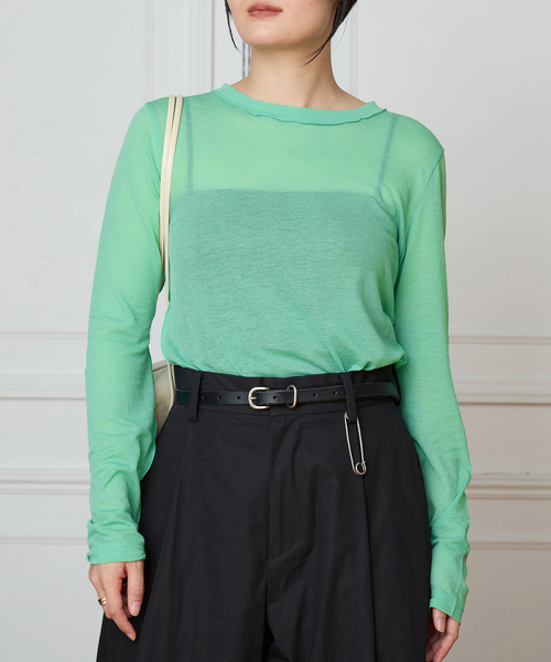 IENA LA BOUCLE(イエナラブークル)の「TOURNON /トゥルノン COTTON GEORGETTE C/N プルオーバー 26SSCS033(Tシャツ/カットソー・レディース・レッド/グリーン・FREE)」の1枚目の写真