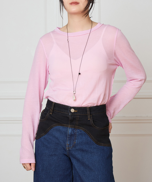 IENA LA BOUCLE(イエナラブークル)の「TOURNON /トゥルノン COTTON GEORGETTE C/N プルオーバー 26SSCS033(Tシャツ/カットソー・レディース・レッド/グリーン・FREE)」の3枚目の写真
