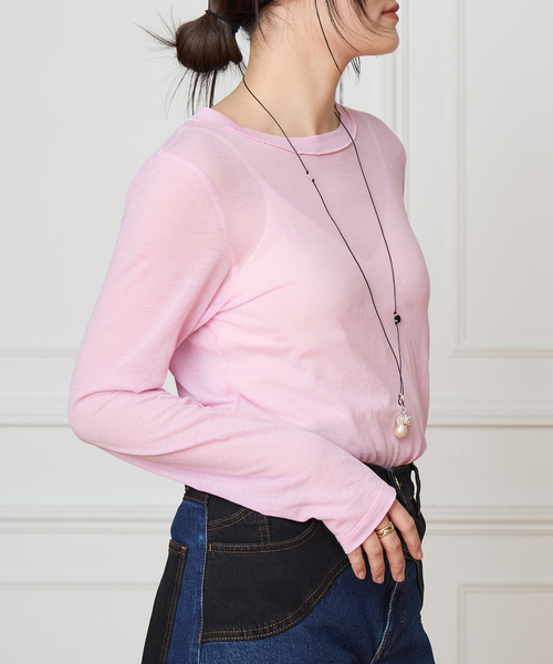IENA LA BOUCLE(イエナラブークル)の「TOURNON /トゥルノン COTTON GEORGETTE C/N プルオーバー 26SSCS033(Tシャツ/カットソー・レディース・レッド/グリーン・FREE)」の4枚目の写真