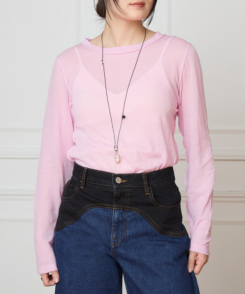 IENA LA BOUCLE(イエナラブークル)の「TOURNON /トゥルノン COTTON GEORGETTE C/N プルオーバー 26SSCS033(Tシャツ/カットソー・レディース・レッド/グリーン・FREE)」の7枚目の写真