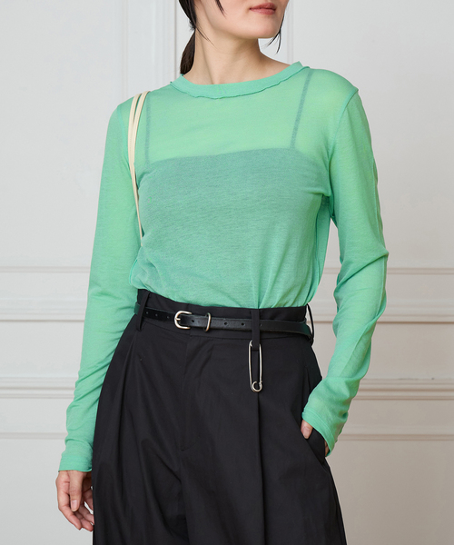 IENA LA BOUCLE(イエナラブークル)の「TOURNON /トゥルノン COTTON GEORGETTE C/N プルオーバー 26SSCS033(Tシャツ/カットソー・レディース・レッド/グリーン・FREE)」の13枚目の写真