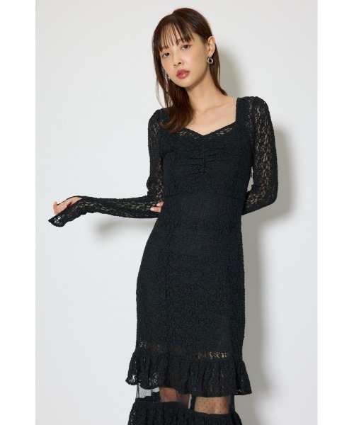 ティアードレースマーメイドワンピース 春服（ワンピース）｜rienda