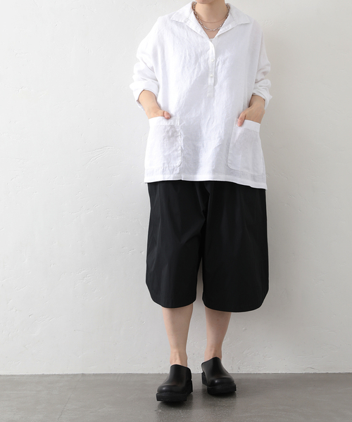 JOURNAL STANDARD LUXE（ジャーナルスタンダード　ラックス）の「リネンワッシャー スキッパーシャツ（シャツ/ブラウス・レディース・ホワイト/ブラック・FREE）」の8枚目の写真