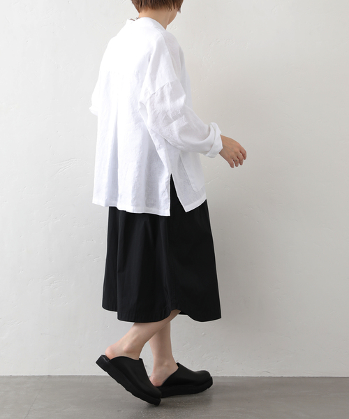 JOURNAL STANDARD LUXE（ジャーナルスタンダード　ラックス）の「リネンワッシャー スキッパーシャツ（シャツ/ブラウス・レディース・ホワイト/ブラック・FREE）」の10枚目の写真