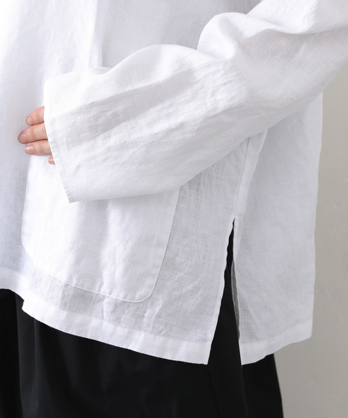 JOURNAL STANDARD LUXE（ジャーナルスタンダード　ラックス）の「リネンワッシャー スキッパーシャツ（シャツ/ブラウス・レディース・ホワイト/ブラック・FREE）」の19枚目の写真