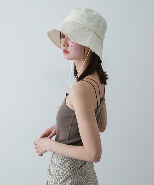 SENSE OF PLACE by URBAN RESEARCH(センスオブプレイスバイアーバンリサーチ)の「UVダウンブリムハット(ハット・レディース・ブラック/アイボリー/カーキ・ONE)」の2枚目の写真