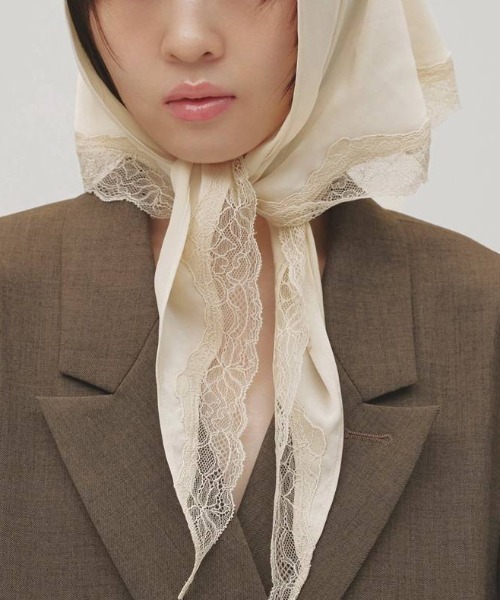 TODAYFUL(トゥデイフル)の「TODAYFUL Sati n Lace Scarf サテンレーススカーフ/12611027(バンダナ/スカーフ・レディース・ミント/アイボリー・ONE SIZE)」の1枚目の写真