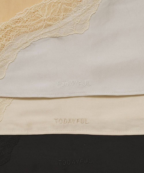 TODAYFUL(トゥデイフル)の「TODAYFUL Sati n Lace Scarf サテンレーススカーフ/12611027(バンダナ/スカーフ・レディース・ミント/アイボリー・ONE SIZE)」の10枚目の写真
