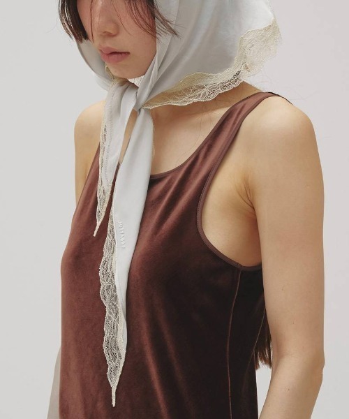 TODAYFUL(トゥデイフル)の「TODAYFUL Sati n Lace Scarf サテンレーススカーフ/12611027(バンダナ/スカーフ・レディース・ミント/アイボリー・ONE SIZE)」の6枚目の写真