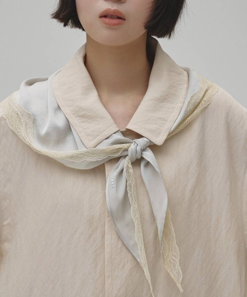 TODAYFUL(トゥデイフル)の「TODAYFUL Sati n Lace Scarf サテンレーススカーフ/12611027(バンダナ/スカーフ・レディース・ミント/アイボリー・ONE SIZE)」の7枚目の写真