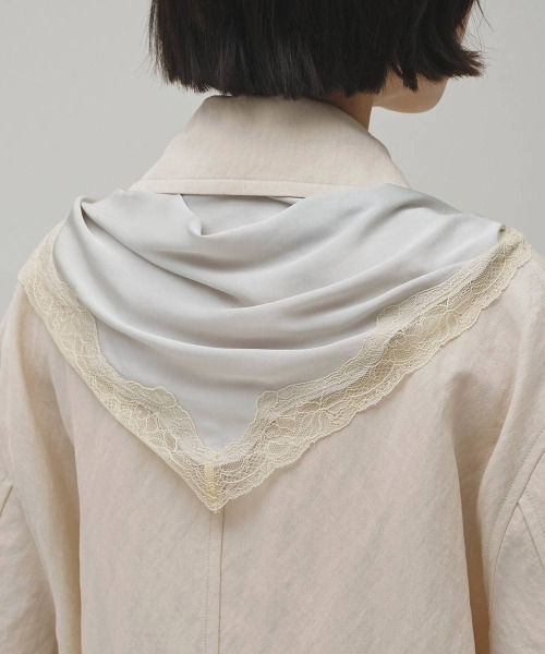 TODAYFUL(トゥデイフル)の「TODAYFUL Sati n Lace Scarf サテンレーススカーフ/12611027(バンダナ/スカーフ・レディース・ミント/アイボリー・ONE SIZE)」の8枚目の写真