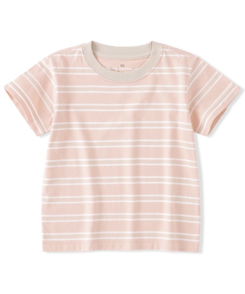 無印良品(ムジルシリョウヒン)の「ベビー あたまするっと 綿天竺編みクルーネック半袖Tシャツ ボーダー(Tシャツ/カットソー・キッズ・ブラック系/ブルー系/ピンク系/ホワイト系/ブルー系1・80/90/100)」の5枚目の写真