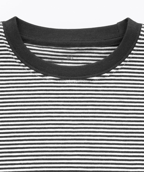 無印良品（ムジルシリョウヒン）の「ベビー あたまするっと 綿天竺編みクルーネック半袖Ｔシャツ ボーダー（Tシャツ/カットソー・キッズ・ブラック系/ブルー系・80/90/100）」の9枚目の写真