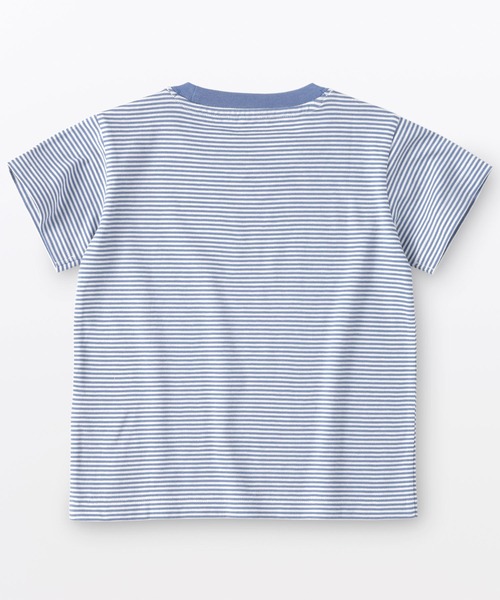 無印良品（ムジルシリョウヒン）の「ベビー あたまするっと 綿天竺編みクルーネック半袖Ｔシャツ ボーダー（Tシャツ/カットソー・キッズ・ブラック系/ブルー系・80/90/100）」の5枚目の写真