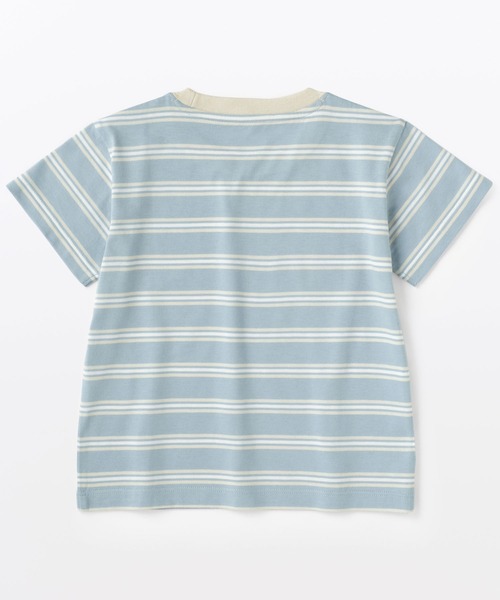 無印良品(ムジルシリョウヒン)の「ベビー あたまするっと 綿天竺編みクルーネック半袖Tシャツ ボーダー(Tシャツ/カットソー・キッズ・ブラック系/ブルー系/ピンク系/ホワイト系/ブルー系1・80/90/100)」の20枚目の写真