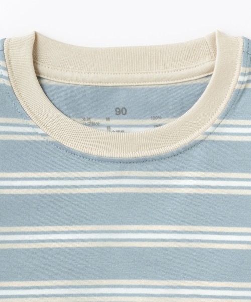 無印良品(ムジルシリョウヒン)の「ベビー あたまするっと 綿天竺編みクルーネック半袖Tシャツ ボーダー(Tシャツ/カットソー・キッズ・ブラック系/ブルー系/ピンク系/ホワイト系/ブルー系1・80/90/100)」の21枚目の写真