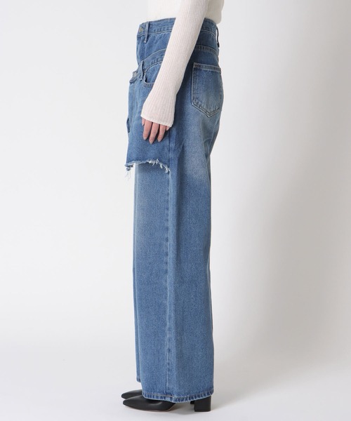 Cepica（セピカ）の「スカートレイヤードデニムPT（デニムパンツ・レディース・ブルー・FREE）」の10枚目の写真
