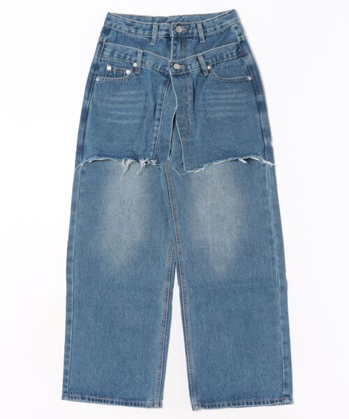 Cepica（セピカ）の「スカートレイヤードデニムPT（デニムパンツ・レディース・ブルー・FREE）」の19枚目の写真