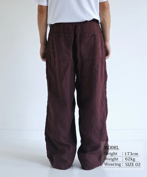 Anachronorm（アナクロノーム）の「【ANACHRONORM】SULFUR DYED LINEN WIDE EASY PANTS（その他パンツ・メンズ・ネイビー/ワイン・3/2）」の7枚目の写真