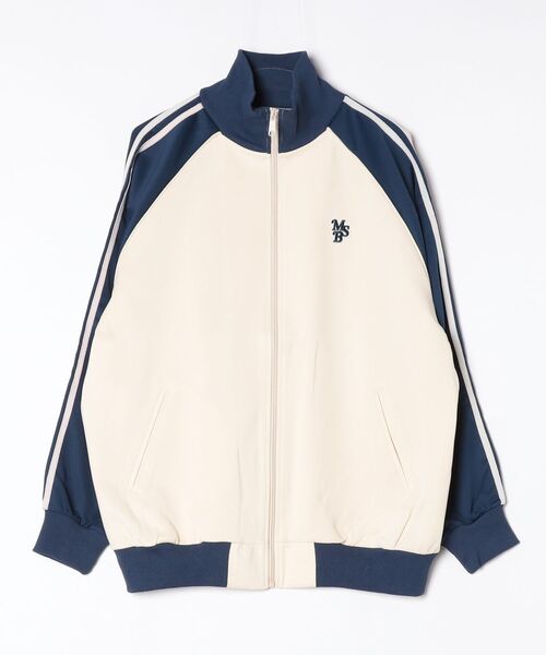 My sugar Babe(マイシュガーベイブ)の「raglan track jk(ブルゾン・メンズ・サックスブルー/アイボリー/ネイビー/ホワイト×レッド/ホワイト×ネイビー・MEDIUM/SMALL/LARGE)」の4枚目の写真