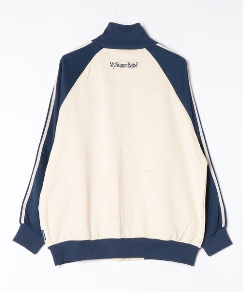 My sugar Babe(マイシュガーベイブ)の「raglan track jk(ブルゾン・メンズ・サックスブルー/アイボリー/ネイビー/ホワイト×レッド/ホワイト×ネイビー・MEDIUM/SMALL/LARGE)」の8枚目の写真