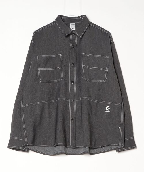CONVERSE(コンバース)の「コンバース SYNTHETIC DENIM SHIRT M シンセティックデニムシャツ(シャツ/ブラウス・メンズ・ブラック/ネイビー・M/L/LL)」の10枚目の写真