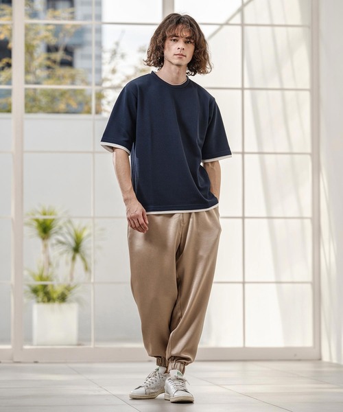 CAMBIO(カンビオ)の「mt10318- Honeycomb Layered Stretch Tee レイヤード風Tシャツ(AI-261-015)(Tシャツ/カットソー・メンズ・ブラック/ネイビー/ホワイト・M/L)」の21枚目の写真