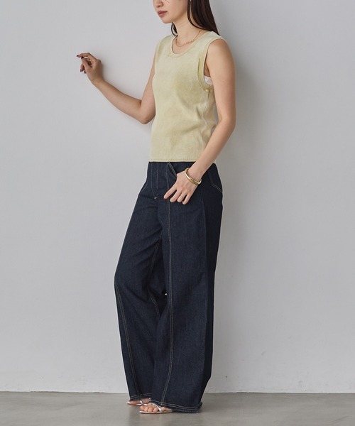 hunch(ハンチ)の「ヴィンテージライク リブタンク(タンクトップ・レディース・アイボリー/ペールイエロー/チャコール/ブラウン・FREE)」の17枚目の写真
