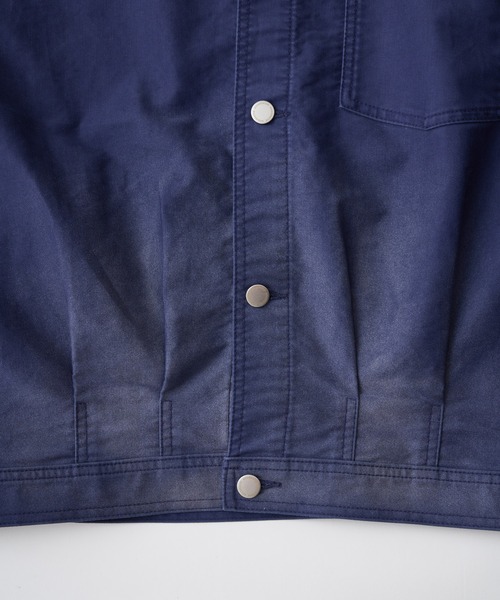 ADAM PATEK(アダムパテック)の「ADAMPATEK/blasted light moleskin short length collared jacket/ライトモールスキンショートジャケット(AP2613013)(デニムジャケット・レディース・ブラック/ブルー・2/1)」の6枚目の写真