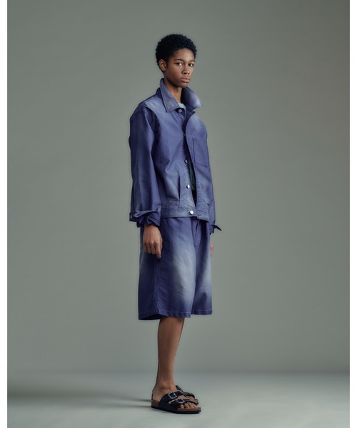 ADAM PATEK(アダムパテック)の「ADAMPATEK/blasted light moleskin short length collared jacket/ライトモールスキンショートジャケット(AP2613013)(デニムジャケット・レディース・ブラック/ブルー・2/1)」の9枚目の写真