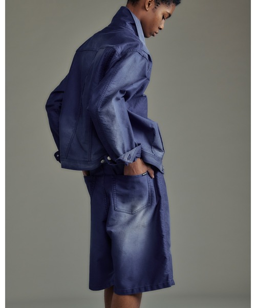 ADAM PATEK(アダムパテック)の「ADAMPATEK/blasted light moleskin short length collared jacket/ライトモールスキンショートジャケット(AP2613013)(デニムジャケット・レディース・ブラック/ブルー・2/1)」の10枚目の写真